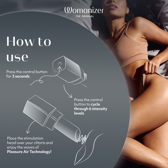 Womanizer Beauty - въздушновълнова клиторстимулираща играчка във форма на червило (черна)