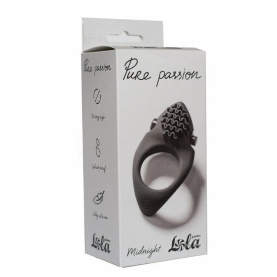 Lola Games Pure Passion Midnight black Vibrační erekční kroužek Černá