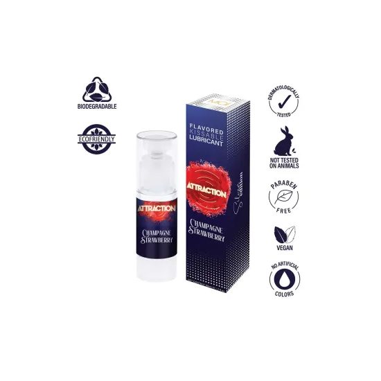 Mai Attraction Kissable Lubricant Champagne Strawberry Flavor 50Ml