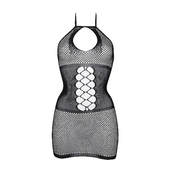 Le Désir Peek-A-Boo Fishnet Dress Black