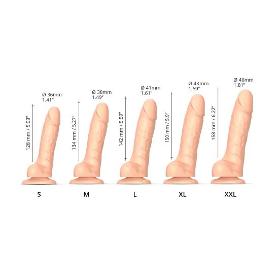 StrapOnMe Sliding Skin Realistic Dildo Size L Nude