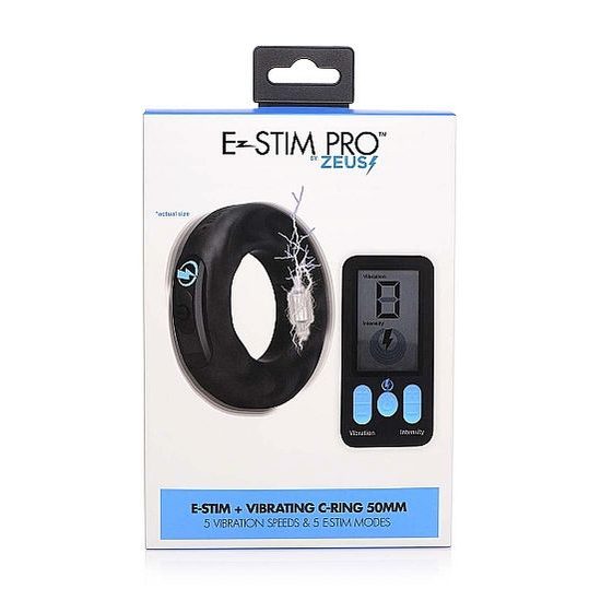 Zeus Electrosex E-Stim Pro Silicone Cock Ring Vibe with Remote