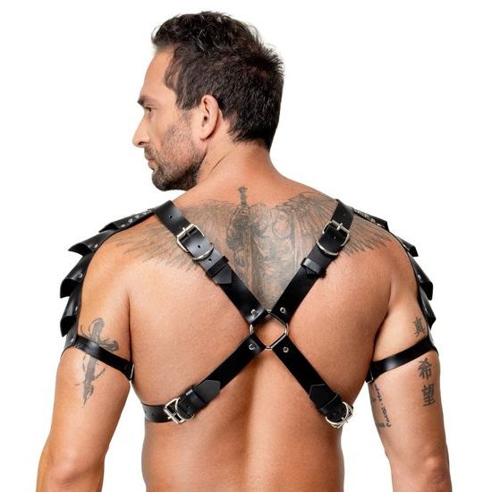 ZADO Herren-Leder-Brustharness mit Schulterpolstern S–L