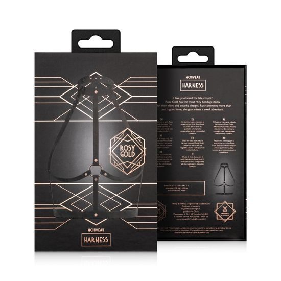 Rosy Gold body harness black / rose gold