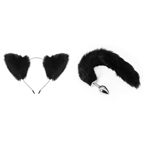 SinsFactory Furry Bad Kitty Set Ears & Butt Plug S