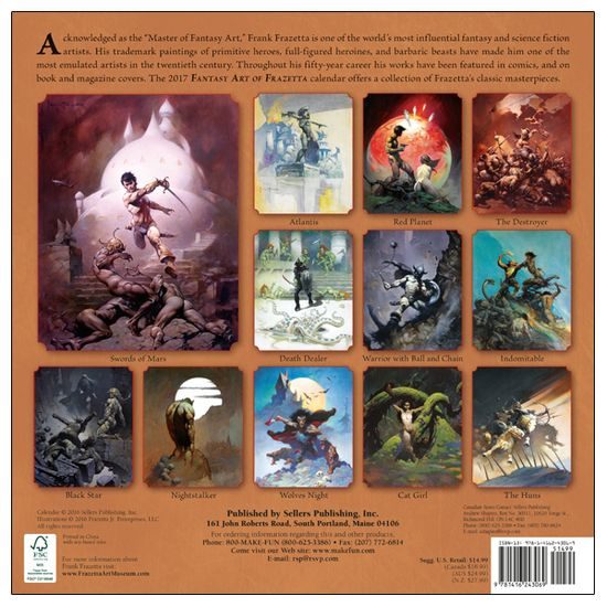 FANTASY ART OF FRANK FRAZETTA - 2017 CALENDAR