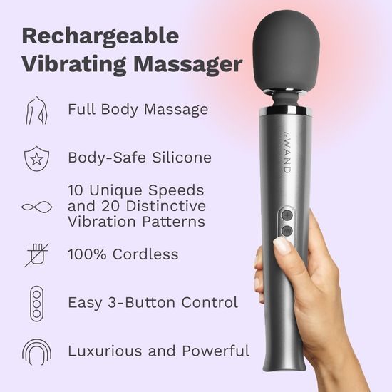 Le Wand Wiederaufladbarer Massager – Luxuriöser Massagekopf Grau