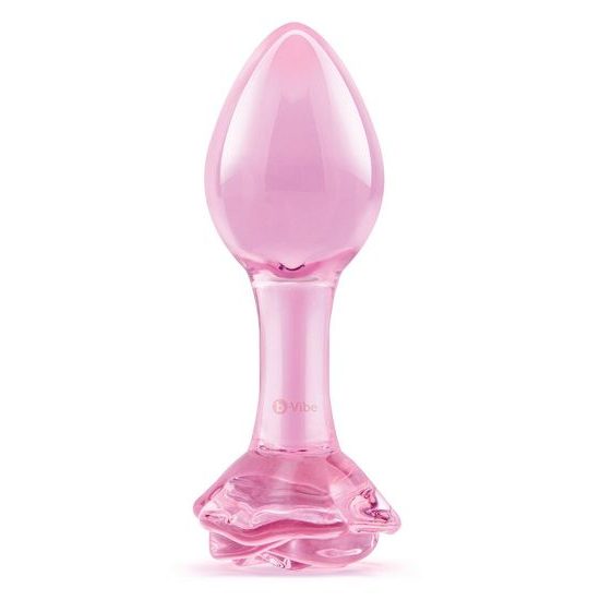 Pink Roses Glass Butt Plug Training Set