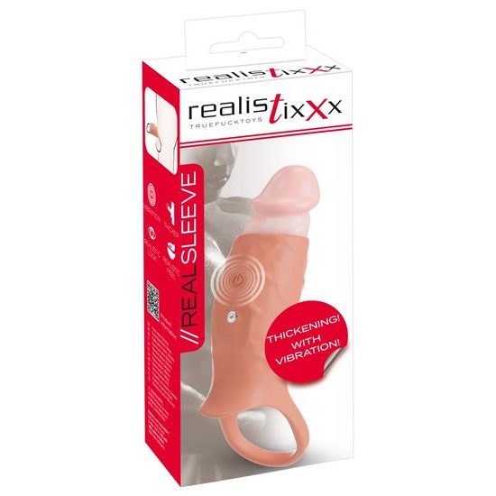 RealistiXXX RealSleeve vibrační návlek na penis otevřený