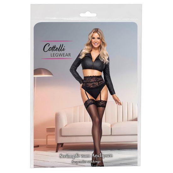 Cottelli LEGWEAR crne čarape za haltere 20 DEN