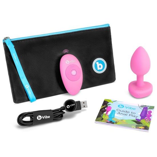 b-Vibe Vibrating Heart Plug S/M Pink