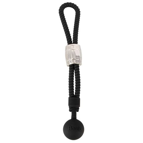 Rebel Heavy Rope Cock Strap with Ball Black
