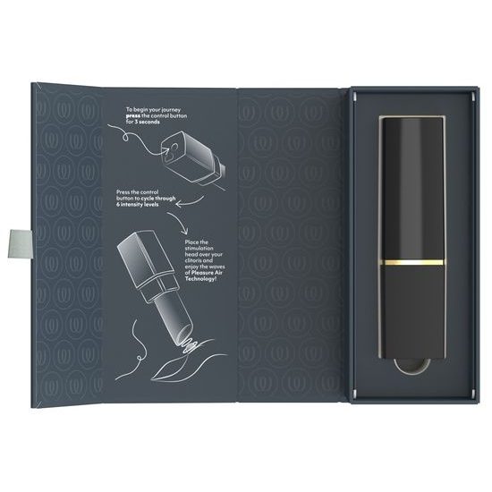 Womanizer Beauty - въздушновълнова клиторстимулираща играчка във форма на червило (черна)