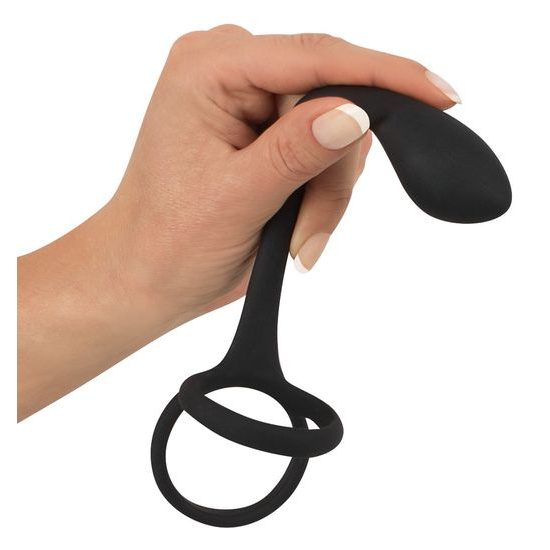 Black Velvets Cock & Ball Ring + Plug Slim