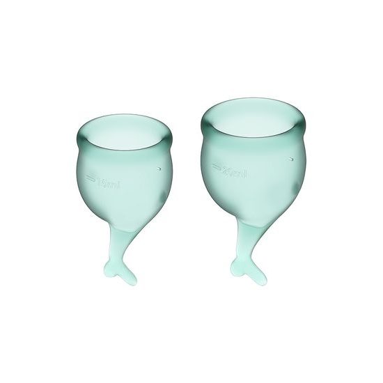 Satisfyer Feel Secure Menstruační kalíšek Dark Green sada 2