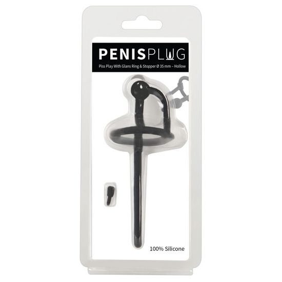 Penis Plug Piss Play s prstenom za glavić i čepom