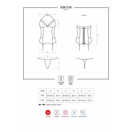 Korzet Obsessive 838-COR corset