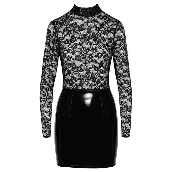 Black Level Vinyl Dress with Lace