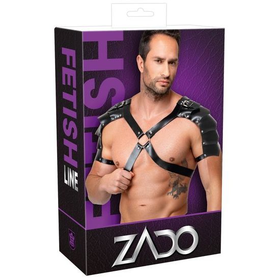 ZADO Herren-Leder-Brustharness mit Schulterpolstern S–L