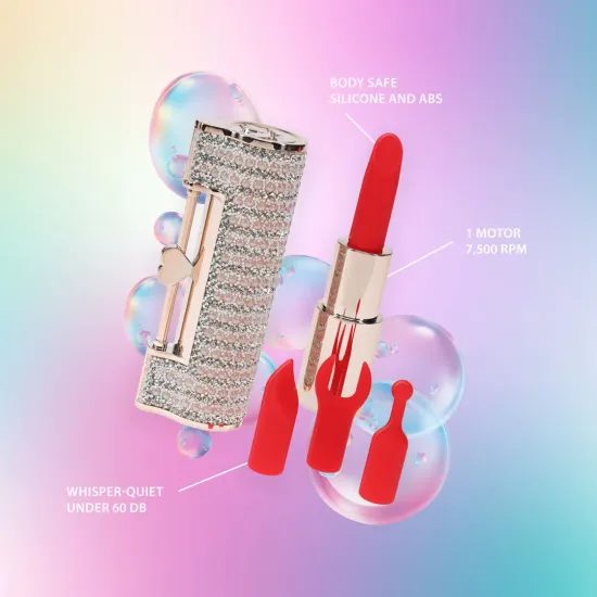 Loveline Angel Lipstick Vibrator with 4 Attachments - Pink