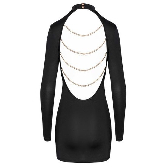 Cottelli Open Back Tight-fitting Mini Dress with Long Sleeves 2719304 Black