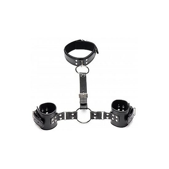 Strict Collar with Cuffs Restraint Set Black