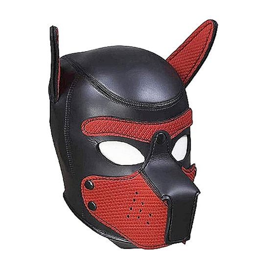Maska psa Ouch! Kapturek Puppy Play Puppy w kolorze czerwonym