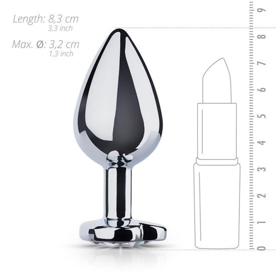 EasyToys Metal Butt Plug No. 7 Silver/Clear