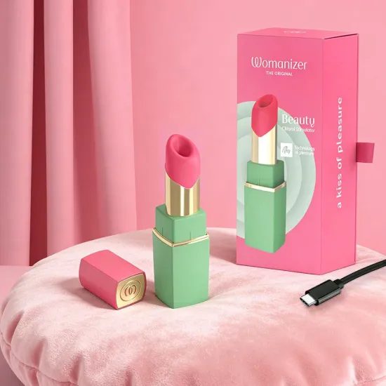 Womanizer Beauty - стимулатор за клитор с въздушни вълни във формата на червило (зелен)