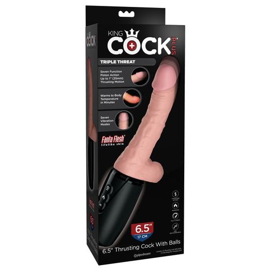 Pipedream King Cock Plus Triple Threat 6.5″ Thrusting Cock With Balls