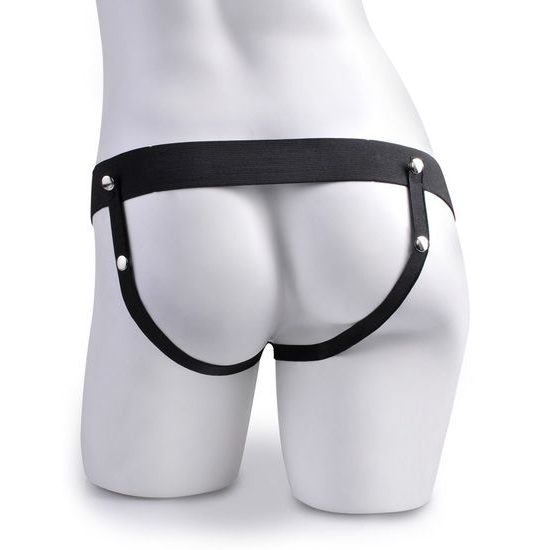 Fetish Fantasy 9" Hollow Squirting Strap On with Balls