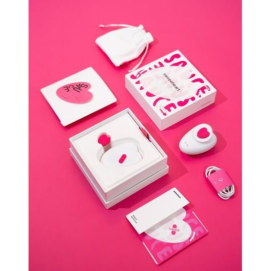 Sauce Sweeeheart Clitoral Vibrator White & Pink