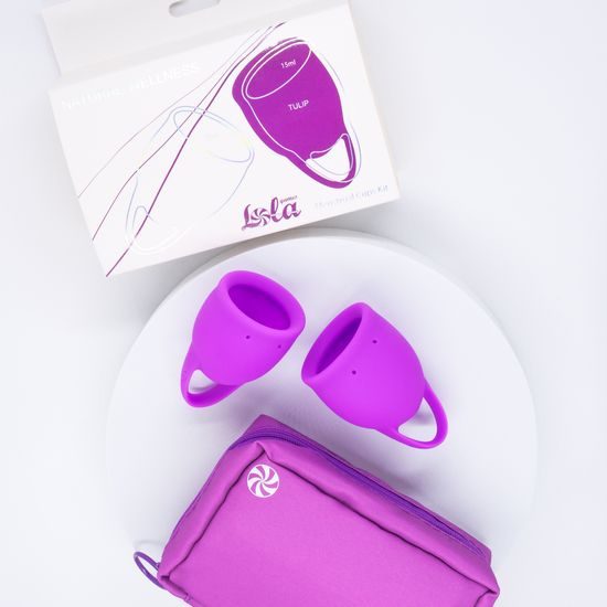 Lola Games Sada menstruačních kalíšků Natural Wellness Červená Pivoňka 2 ks