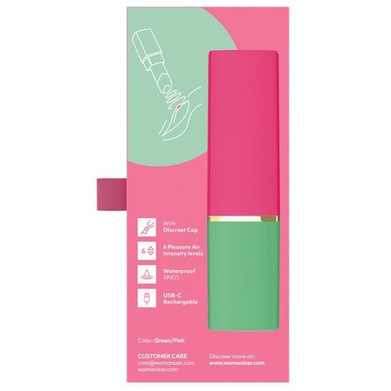 Womanizer Beauty - стимулатор за клитор с въздушни вълни във формата на червило (зелен)
