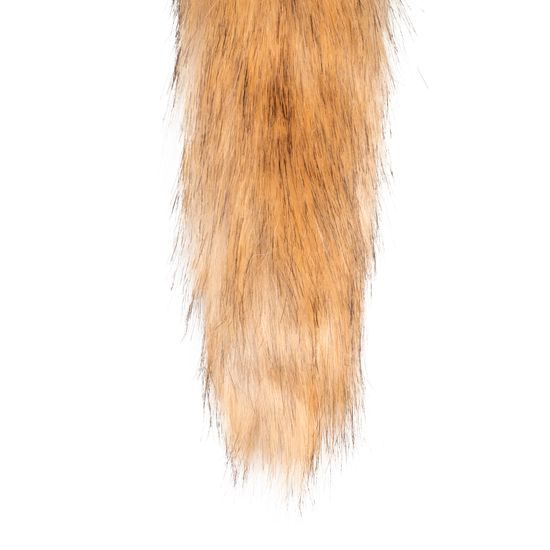 Metal anal plug with fox tail, brown