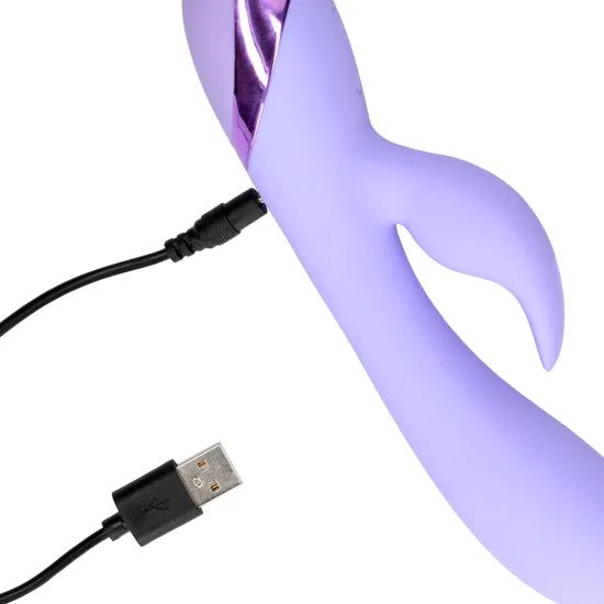 Loveline Smooth Silicone Rabbit Vibrator - Digital Lavender
