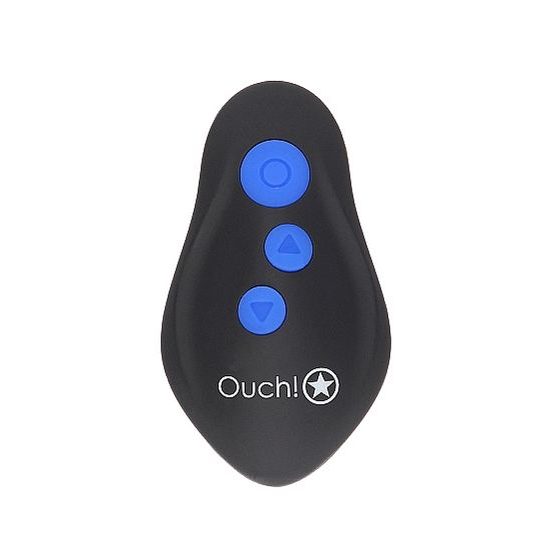 Ouch! E-stim & Vibration Butt Plug with Remote Black