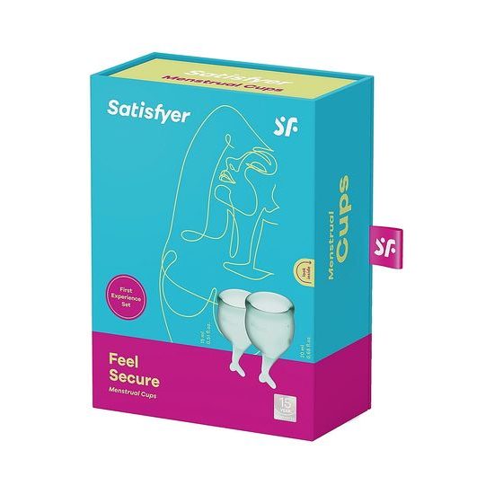 Satisfyer Feel Secure Menstruační kalíšek Dark Green sada 2