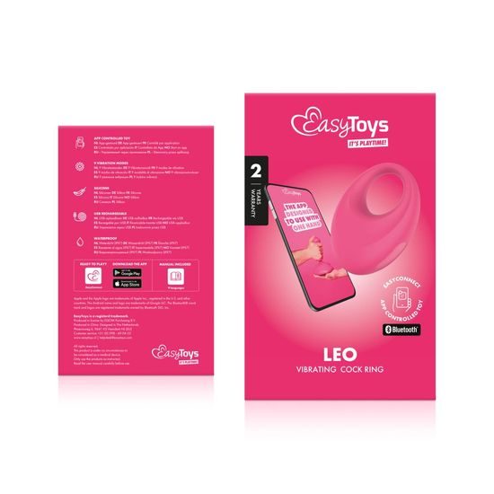 EasyConnect Vibrating Cockring Leo App-Controlled Pink
