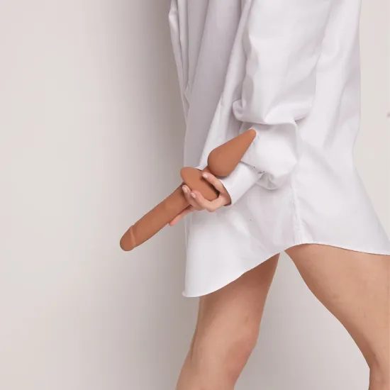 Strap-on-me Swith Realistic L 2v1 silikonové dildo přírodní