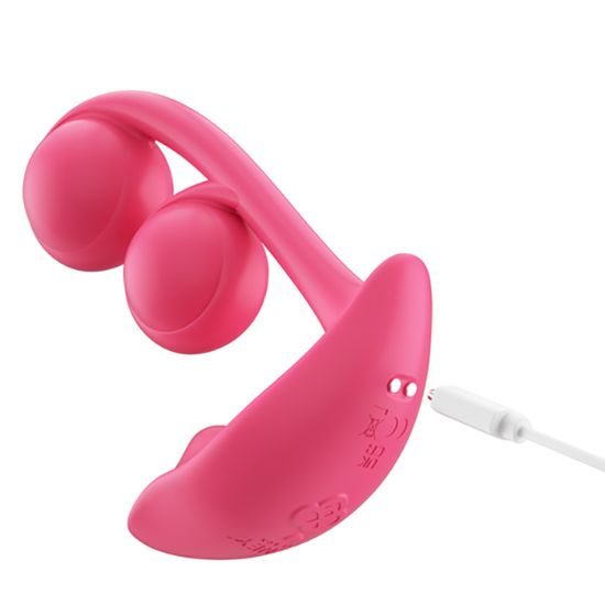 HoneyPlayBox Melody Pressure Sensing App Controlled Twin Balls Clit& G-Spot Vibrator Magenta