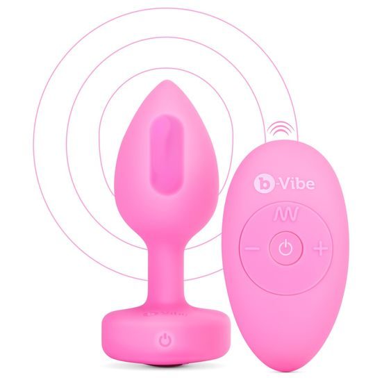 b-Vibe Vibrating Heart Plug S/M Pink