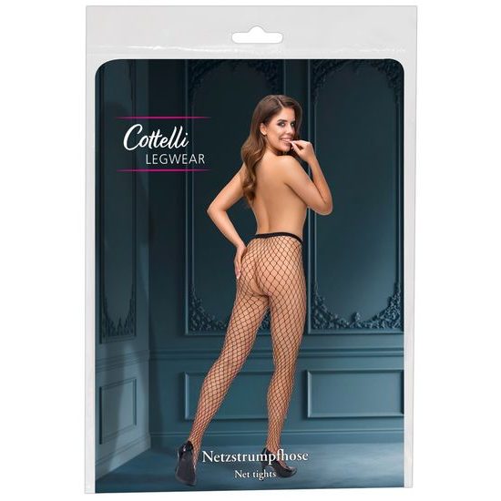 Cottelli LEGWEAR отворен мрежест чорапогащник S–L