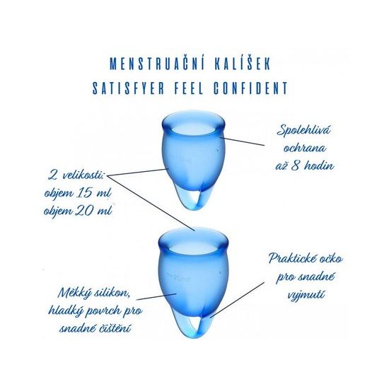 Satisfyer Feel Confident Menstruační kalíšek sada 2 menstruačních kalíšků 15 ml + 20 ml