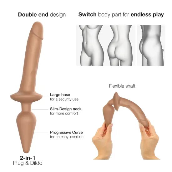 Strap-on-me Switch Realistic S 2v1 silicone dildo caramel