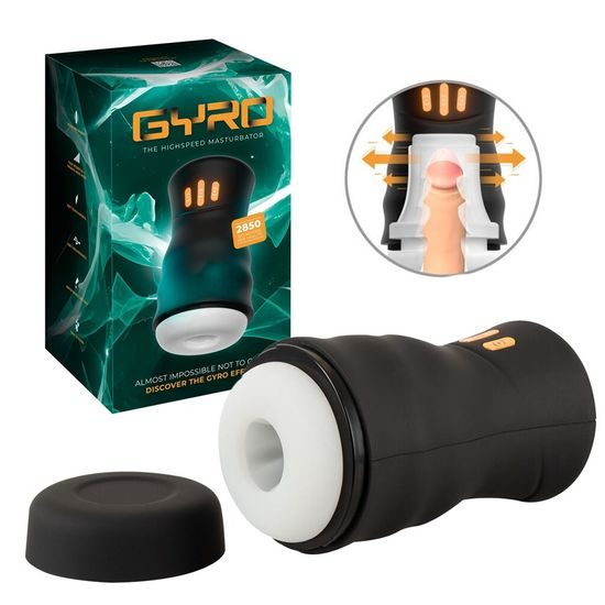 You2Toys Gyro otáčivý vibrující masturbátor černý