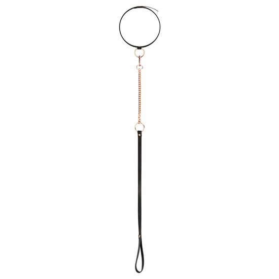 Obojek s vodítkem Rosy Gold Collar with Leash černý