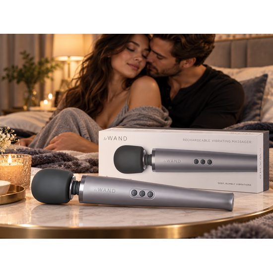 Le Wand Wiederaufladbarer Massager – Luxuriöser Massagekopf Grau