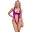 Cottelli Open Buttock Mettalic Body Purple