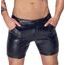 Noir Handmade H068 Mid-Length Shorts of Snake Wetlook with Back Pockets
